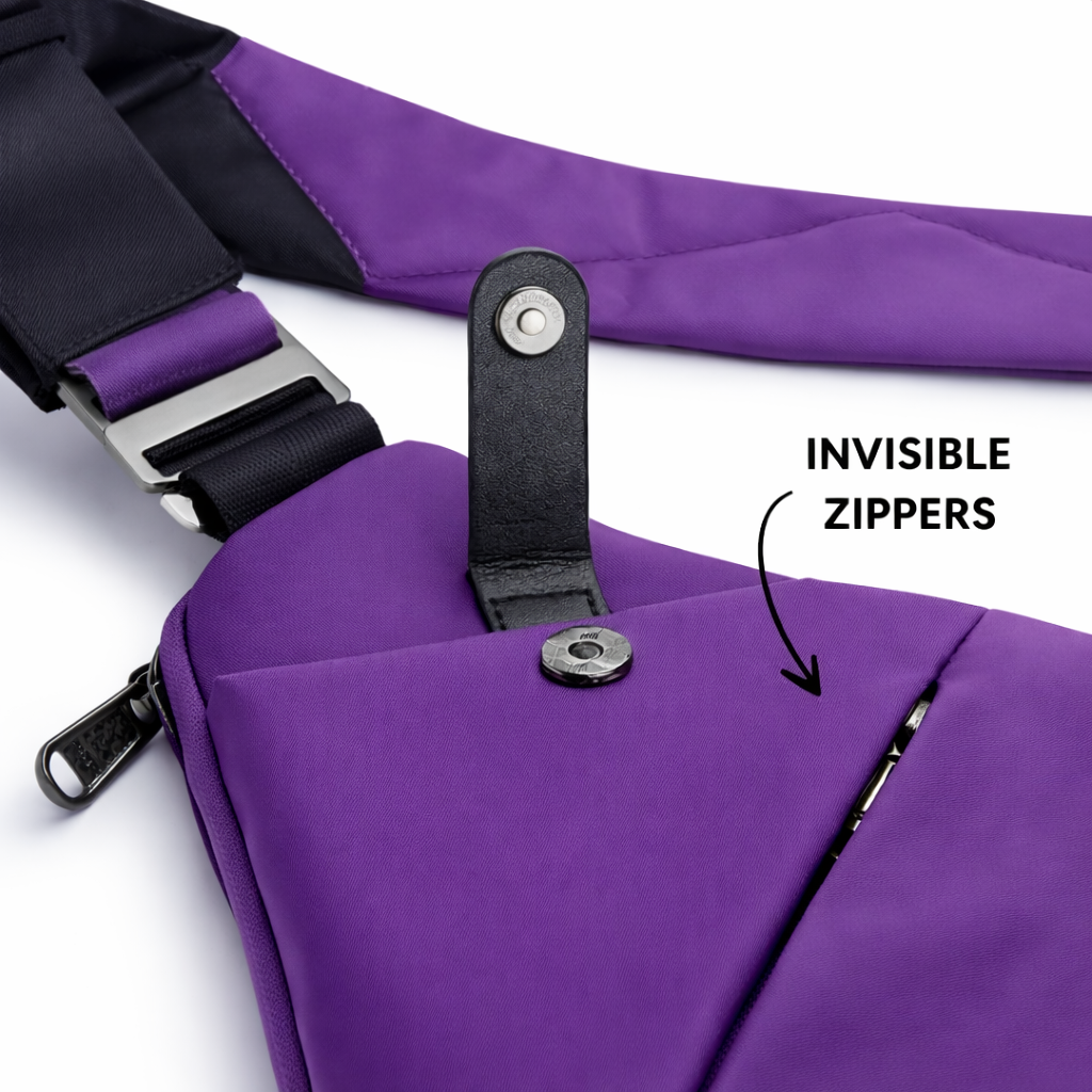 StrideSafe™-varkaudenestoinen olkalaukku