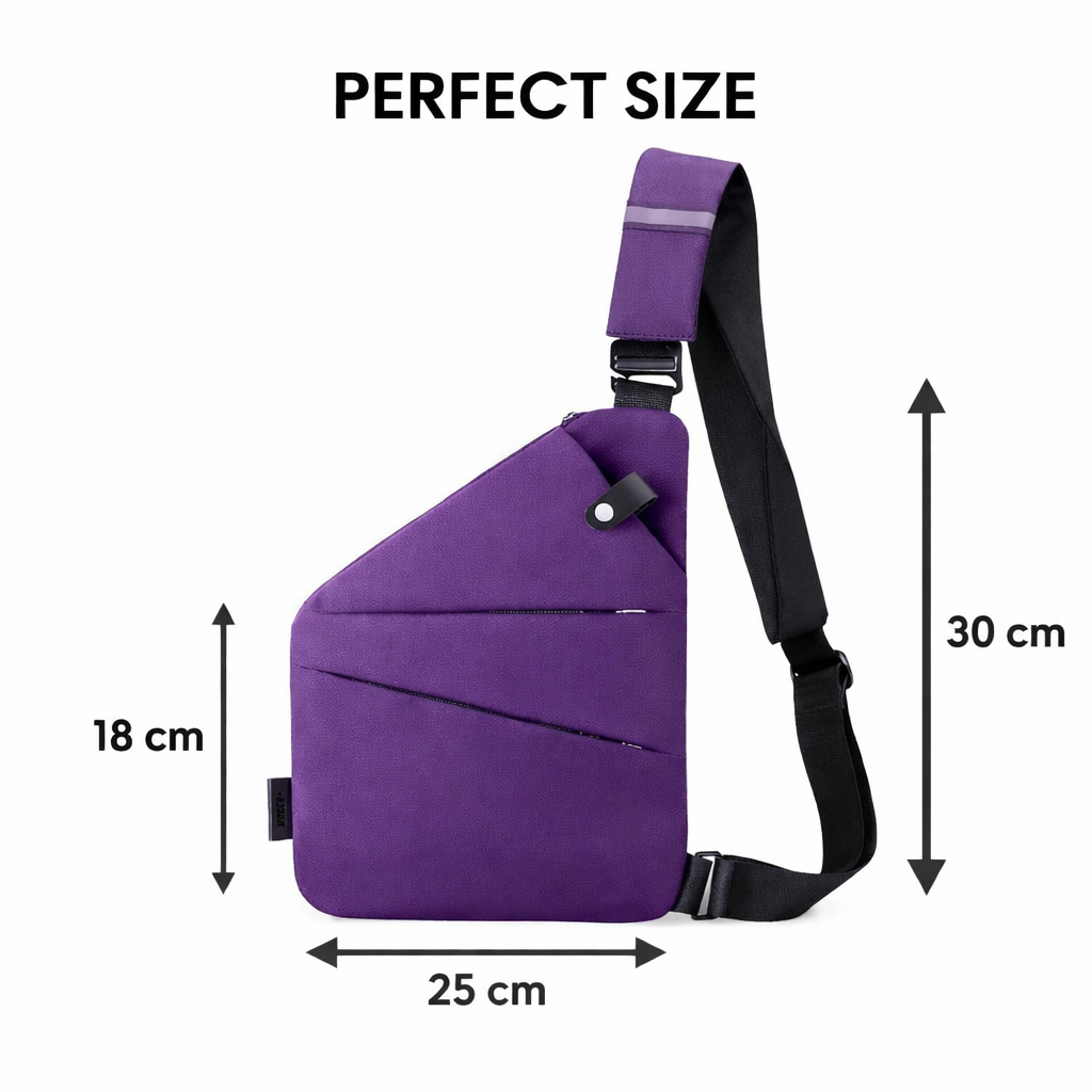 StrideSafe™-varkaudenestoinen olkalaukku